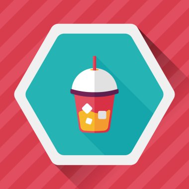 Uzun Gölge, eps10 buzlu içecek düz simgesiyle