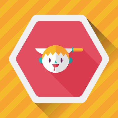 Cadılar Bayramı boy düz simgesi ile uzun gölge, eps10