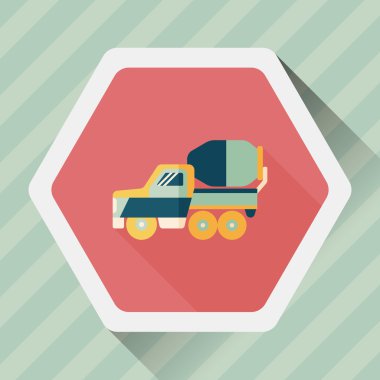 Uzun Gölge, eps10 ile ulaşım kamyon düz simgesi