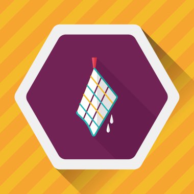 Uzun Gölge, eps10 ile mutfak eşyaları bez düz simgesi