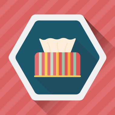 Uzun Gölge, eps10 ile mutfak eşyaları kağıt mendil düz simgesi