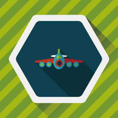 Uzun Gölge, eps10 ile ulaşım uçak düz simgesi