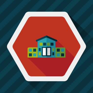 Bina evi uzun gölge, eps10 düz simgesiyle