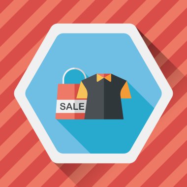 alışveriş giyim uzun gölge, eps10 düz simgesiyle