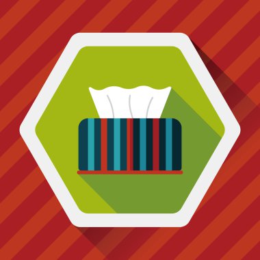 Uzun Gölge, eps10 ile mutfak eşyaları kağıt mendil düz simgesi