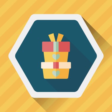 Uzun Gölge, eps10 Sevgililer günü hediyesi düz simgesiyle