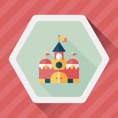 Bina kale uzun gölge, eps10 düz simgesiyle