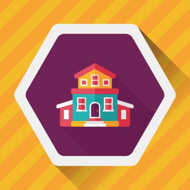 Bina evi uzun gölge, eps10 düz simgesiyle