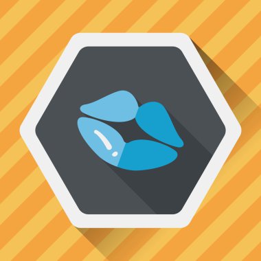 Uzun Gölge, eps10 ile Sevgililer günü dudak düz simgesi