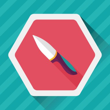 Uzun Gölge, eps10 ile mutfak eşyaları meyve bıçağı düz simgesi