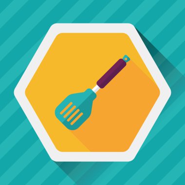 Uzun Gölge, eps10 ile mutfak eşyaları spatula düz simgesi