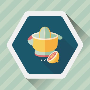 Uzun Gölge, eps10 ile mutfak eşyaları meyve sıkacağı düz simgesi