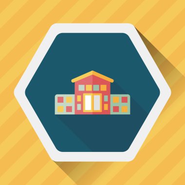 Bina evi uzun gölge, eps10 düz simgesiyle