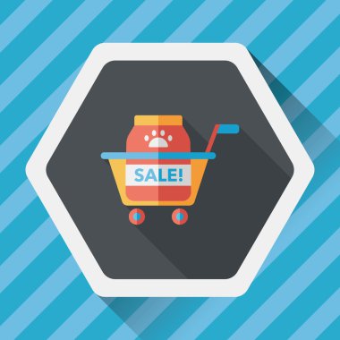 Evde beslenen hayvan Satılık düz simgesi uzun gölge, eps10 ile alışveriş