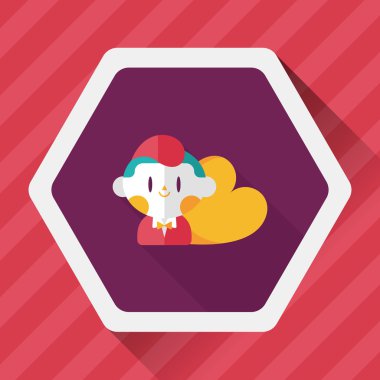 Uzun Gölge, eps10 ile Sevgililer günü çocuk düz simgesi