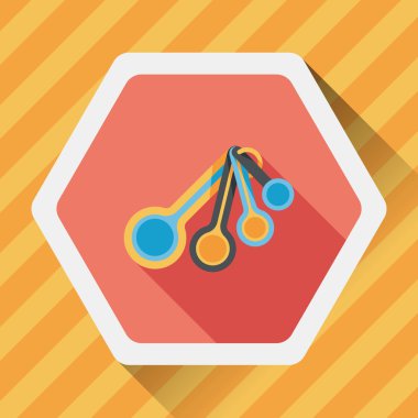 Uzun Gölge, eps10 ile mutfak eşyaları kaşık düz simgesi