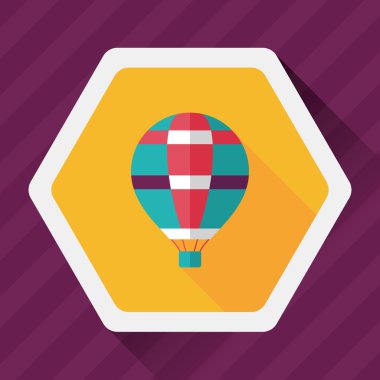 Uzun Gölge, eps10 ile ulaşım sıcak hava balon düz simgesi