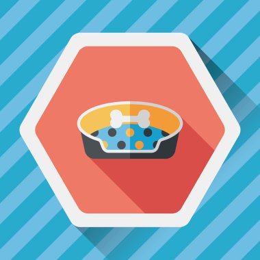 Uzun Gölge, eps10 ile evde beslenen hayvan yatak düz simgesi