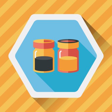 Uzun Gölge, eps10 ile mutfak eşyaları sosu şişe düz simgesi