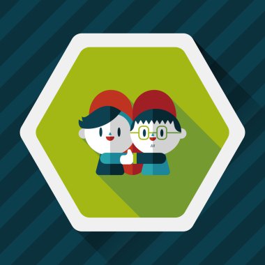 Uzun Gölge, eps10 ile Sevgililer günü Çift düz simgesi