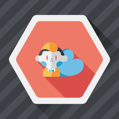 Uzun Gölge, eps10 ile Sevgililer günü çocuk düz simgesi