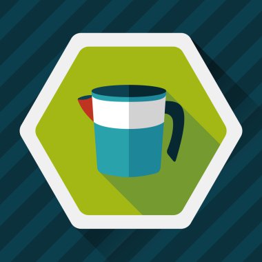 Uzun Gölge, eps10 Kupası düz simgesiyle ölçme mutfak eşyaları