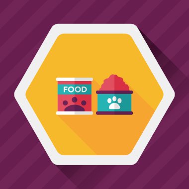 Uzun Gölge, eps10 ile evde beslenen hayvan köpek gıda düz simgesi