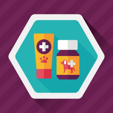 Uzun Gölge, eps10 ile evde beslenen hayvan uyuşturucu düz simgesi