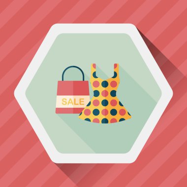 Uzun gölgeli düz elbise ikonu, eps10