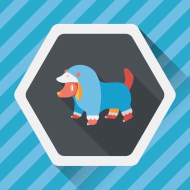 Evde beslenen hayvan giyim uzun gölge, eps10 düz simgesiyle