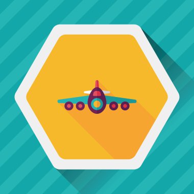 Uzun Gölge, eps10 ile ulaşım uçak düz simgesi