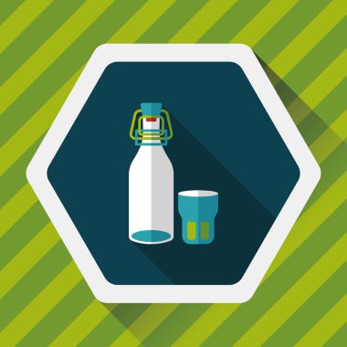 içki uzun gölge, eps10 düz simgesiyle koruyarak mutfak eşyaları