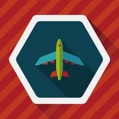 Uzun Gölge, eps10 ile ulaşım uçak düz simgesi