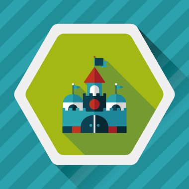 Bina kale uzun gölge, eps10 düz simgesiyle