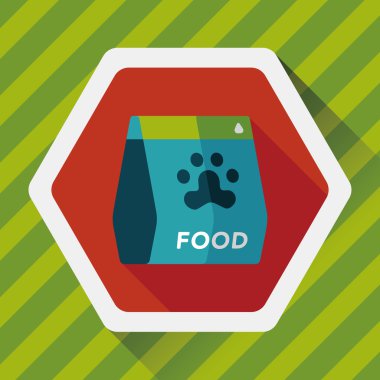 Uzun Gölge, eps10 ile evde beslenen hayvan köpek gıda düz simgesi