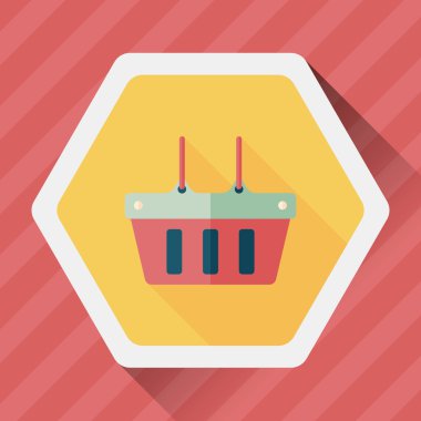 Uzun Gölge, eps10 ile alışveriş sepeti düz simgesi