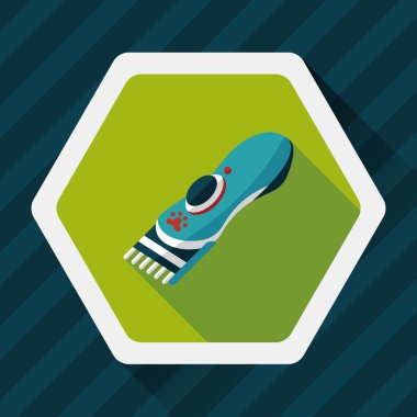 Uzun Gölge, eps10 ile evde beslenen hayvan tıraş makinesi düz simgesi