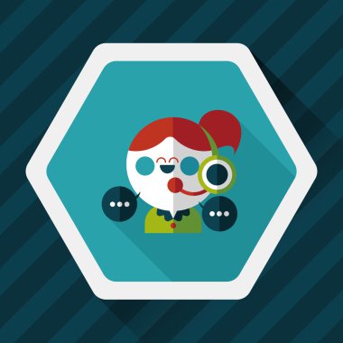 müşteri telefon hizmeti düz simgesi ile uzun gölge, eps10