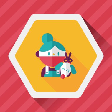 Uzun Gölge, eps10 ile evde beslenen hayvan veteriner ve köpek düz simgesi