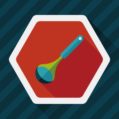 Uzun Gölge, eps10 ile mutfak eşyaları kaşık düz simgesi