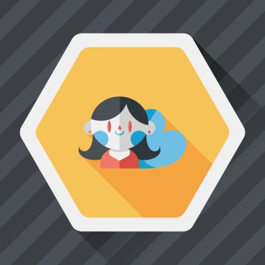 Sevgililer günü kız uzun gölge, eps10 düz simgesiyle