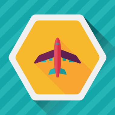 Uzun Gölge, eps10 ile ulaşım uçak düz simgesi