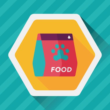 Uzun Gölge, eps10 ile evde beslenen hayvan köpek gıda düz simgesi