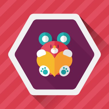 Sevgililer günü hediyesi ayı düz simgesiyle uzun gölge, eps10