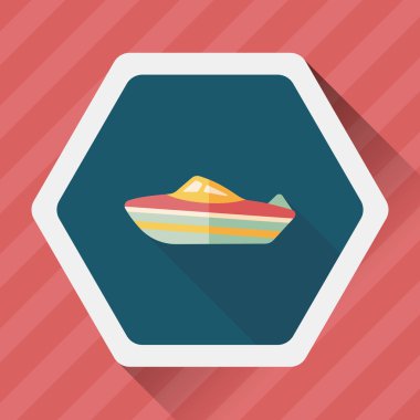 Uzun Gölge, eps10 ile ulaşım gemi düz simgesi