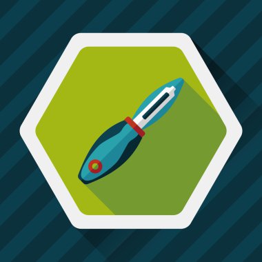 Uzun Gölge, eps10 ile mutfak eşyaları meyve bıçağı düz simgesi