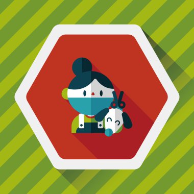 Uzun Gölge, eps10 ile evde beslenen hayvan veteriner ve köpek düz simgesi