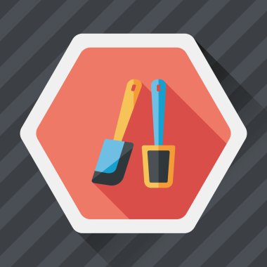 Uzun Gölge, eps10 ile mutfak eşyaları çırpıcı düz simgesi