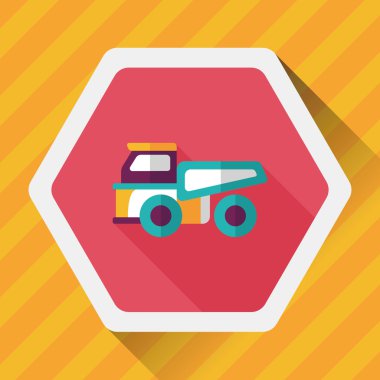 Uzun Gölge, eps10 ile ulaşım kamyon düz simgesi