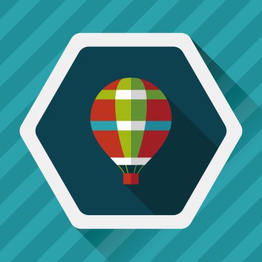 Uzun Gölge, eps10 ile ulaşım sıcak hava balon düz simgesi